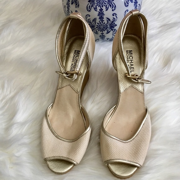 Michael Kors Shoes - 🎉Sale🎉 Michael Kors Reese Ankle Strap Wedge